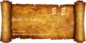 Boér Emil névjegykártya