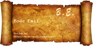 Boér Emil névjegykártya