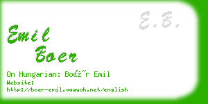 emil boer business card